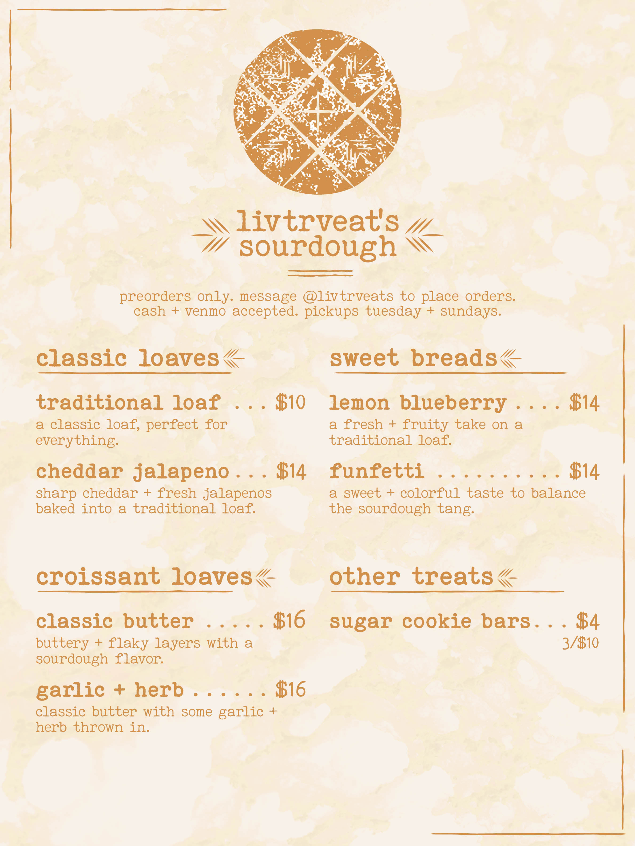 LivTrvEats Sourdough Main Menu Concept