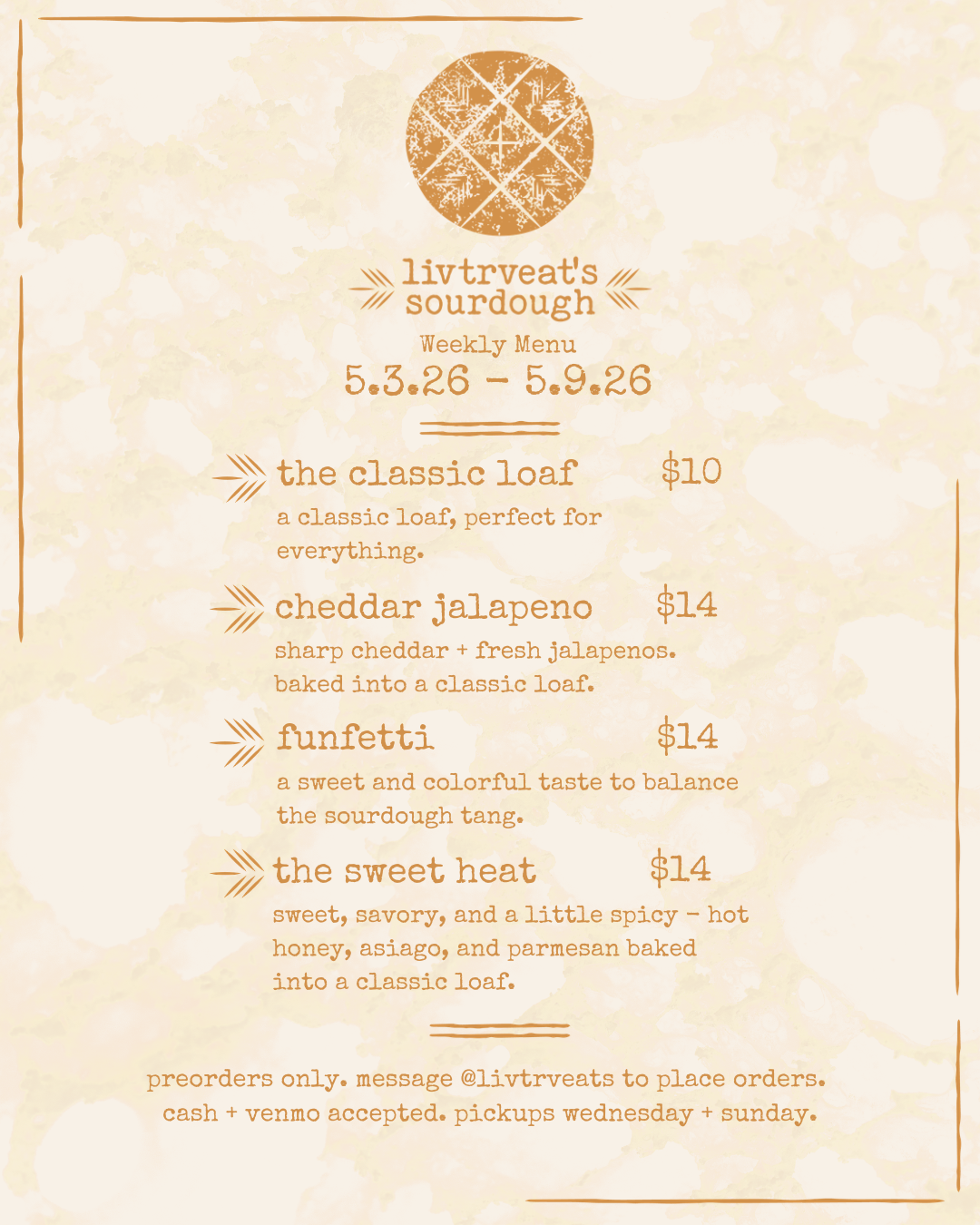 LivTrvEats Weekly Menu Example