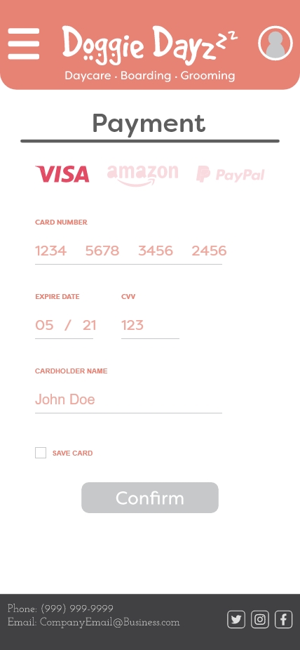 Payment Screen Page