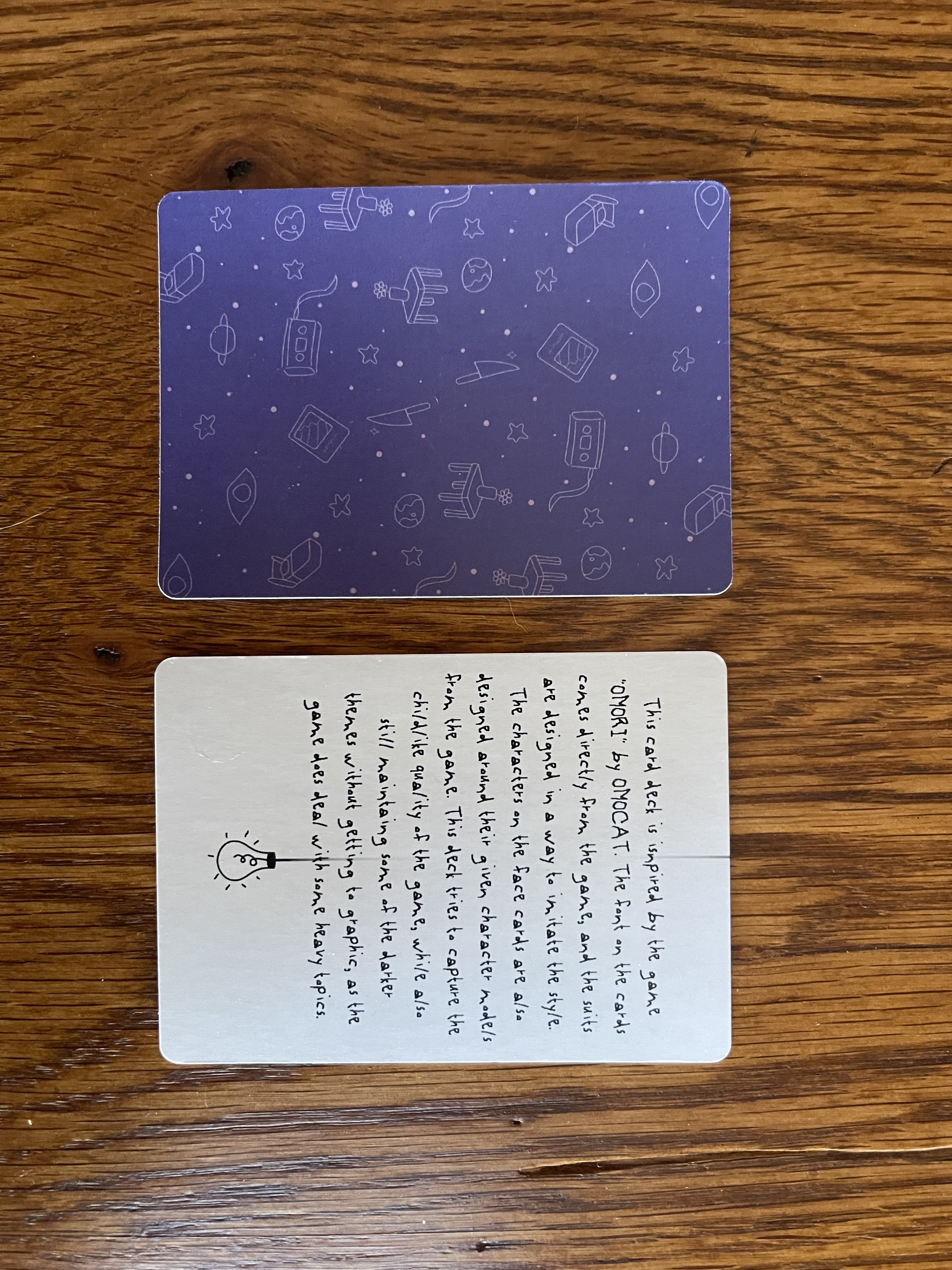 Info Cards and Card Back