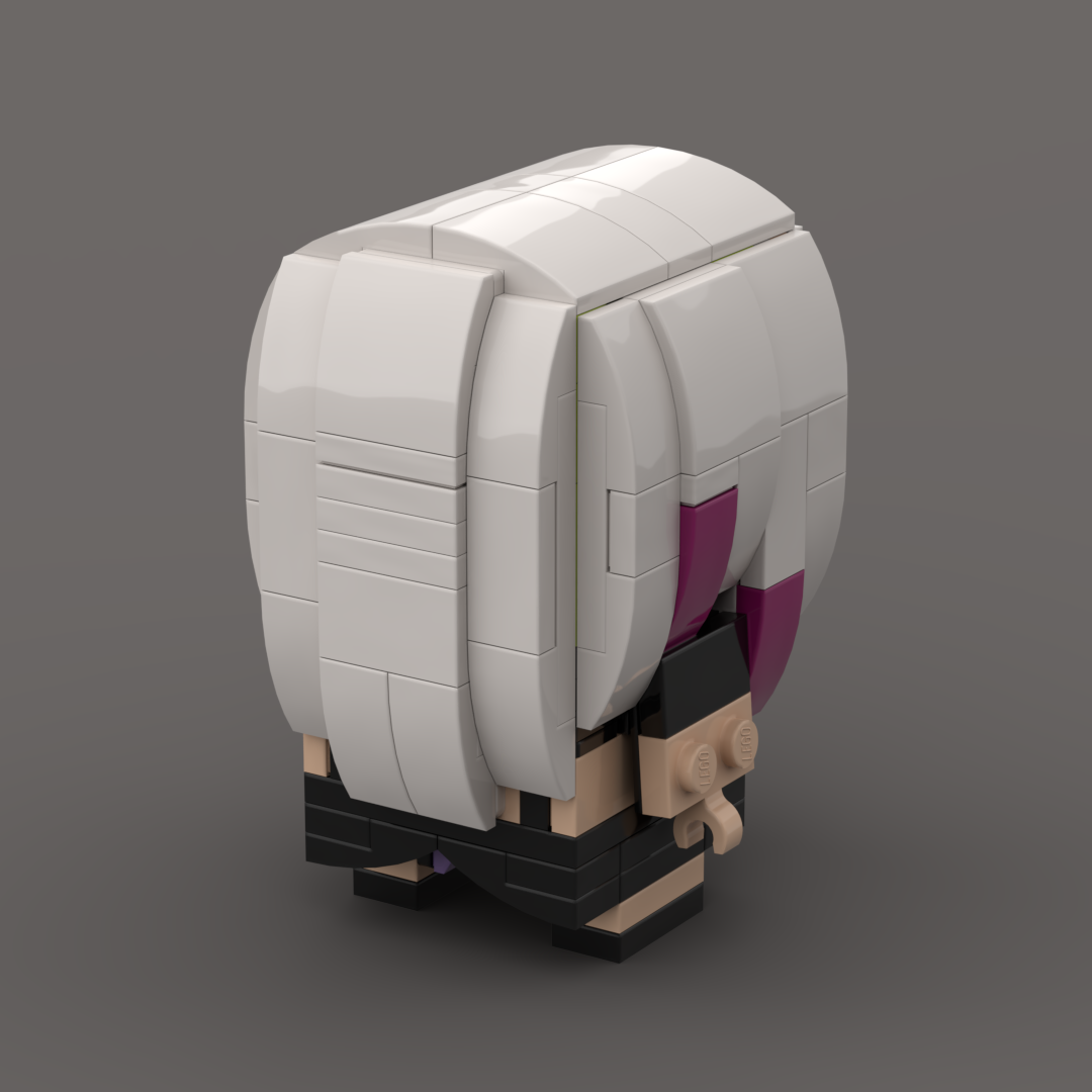 Back-Facing Render of Sable Ward Brickheadz